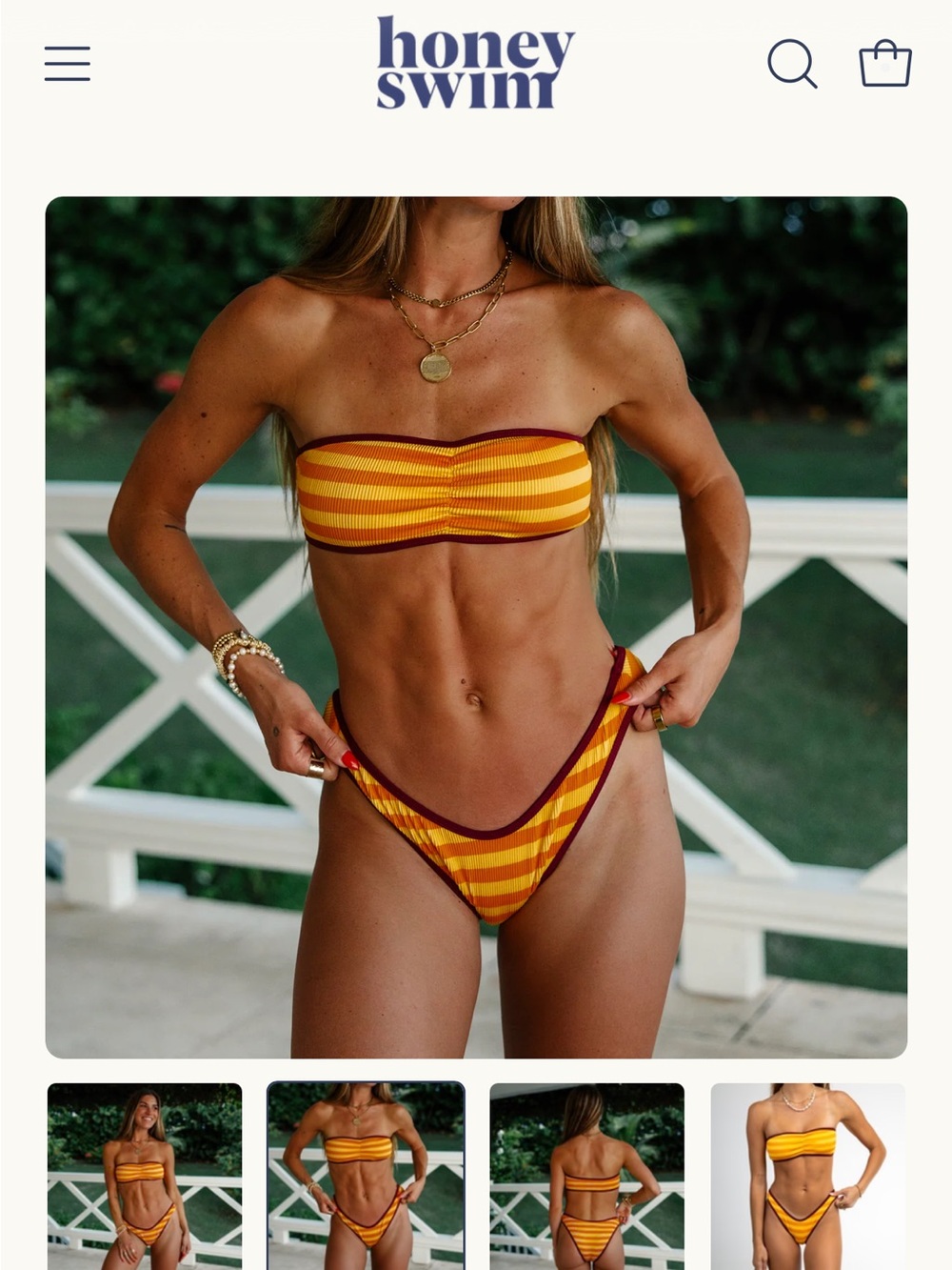 Honey Swim Gold Coast Classic Ribbed Bottoms - Picture 5 of 11